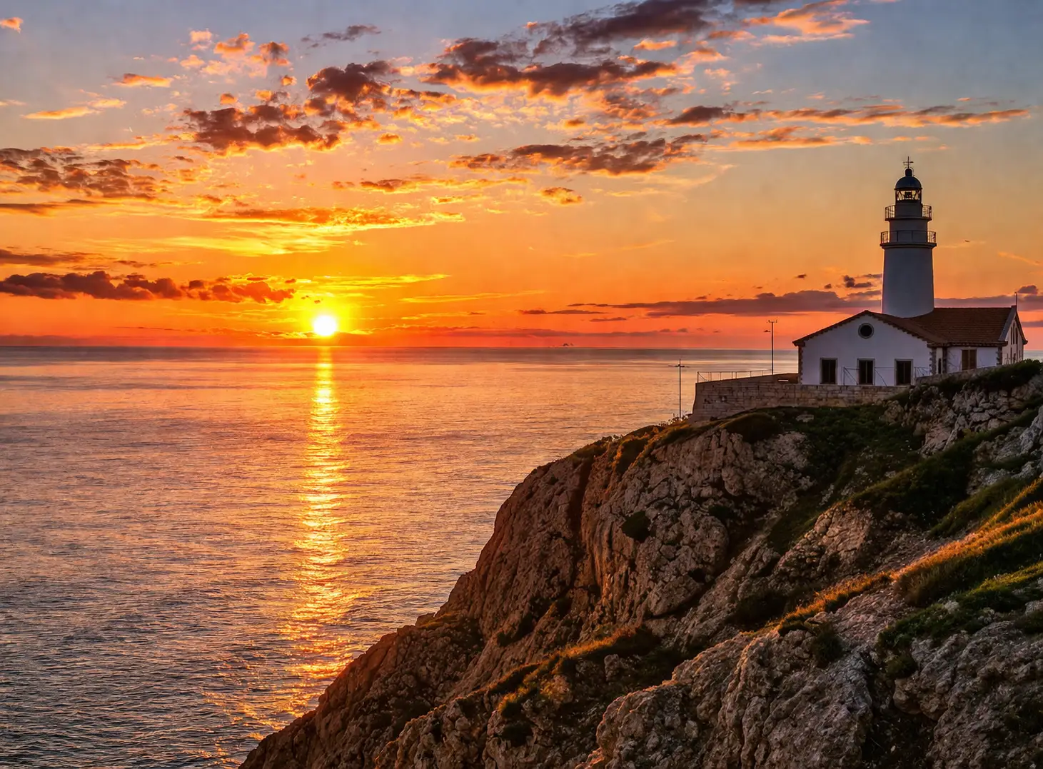 Far de Capdepera Leuchtturm Mallorca Aussichtspunkt Ostküste Sonnenuntergang Meer Klippen Panorama