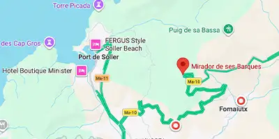 Mirador de ses Barques – Restaurant Ses Barques - Lage