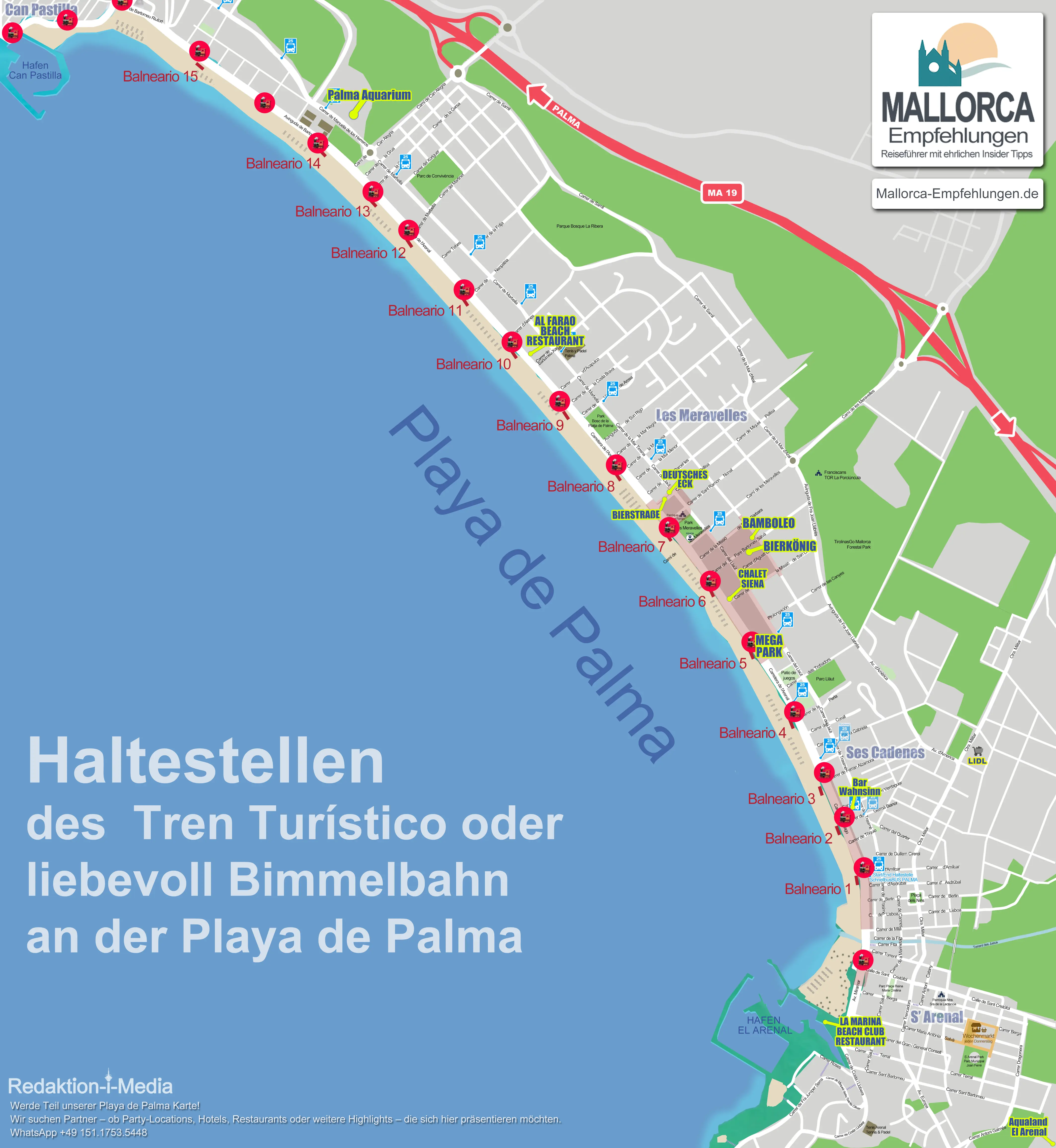 Haltestellen der Bimmelbahn