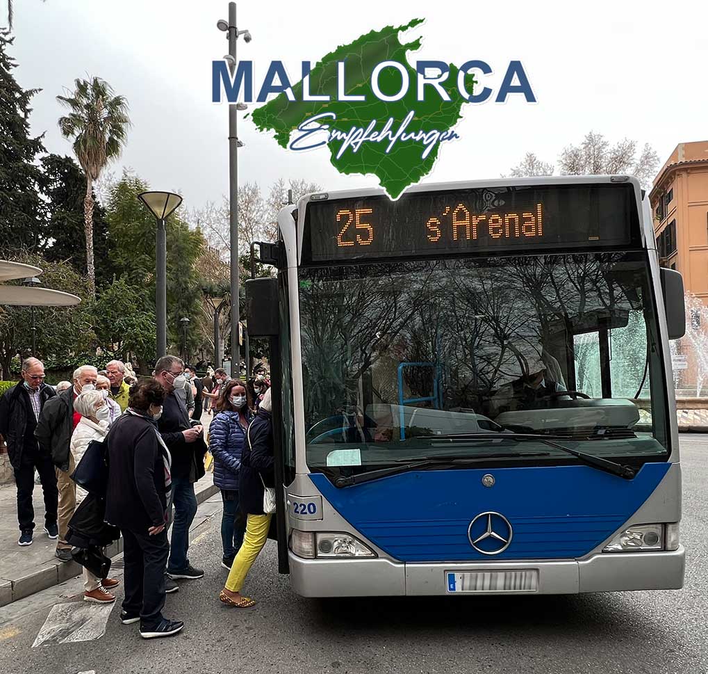 Busverbindungen El Arenal Playa de Palma nach Palma