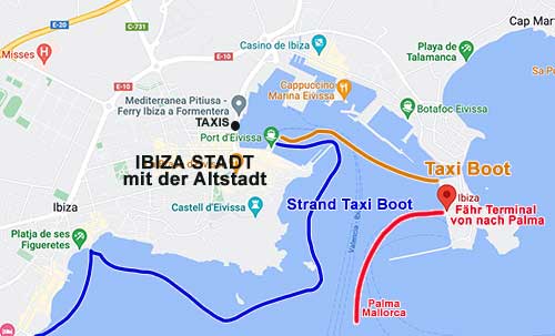 Ibiza Stadt Hafen Boot Taxi Shuttle