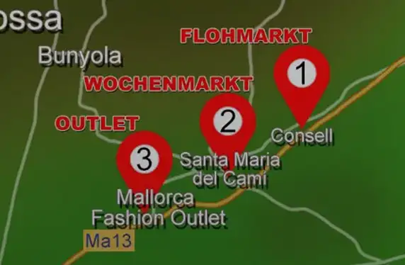 Sonntagsausflüge Mallorca – Flohmarkt in Consell, Wochenmarkt in Santa Maria und Fashion Outlet bei Palma