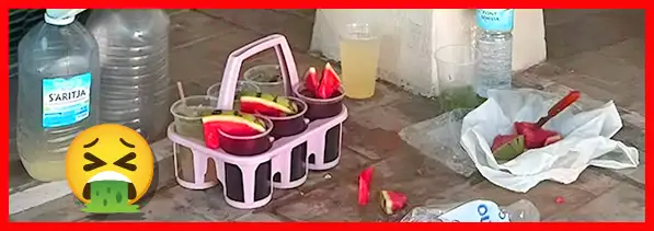 Herstellung unhygienisch auf dem Gehweg