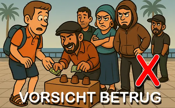 Hütchenspieler an der Playa de Palma – Touristenfalle auf Mallorca