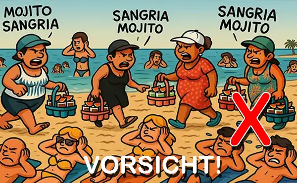 Illegale Sangria- und Mojito-Verkäufer an der Playa de Palma