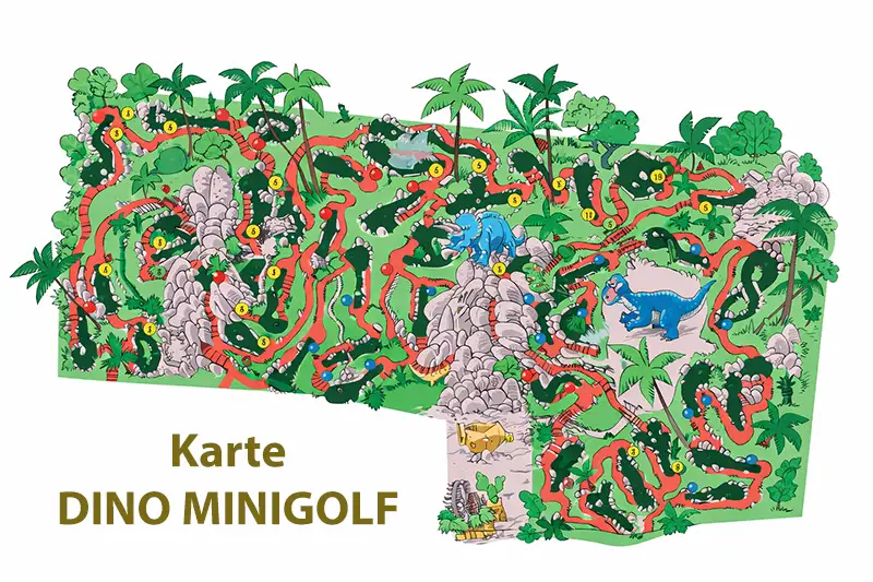 Karte zur DINO Minigolfanlage an der Playa de Palma mit genauer Lage neben dem Amrum Beach Club