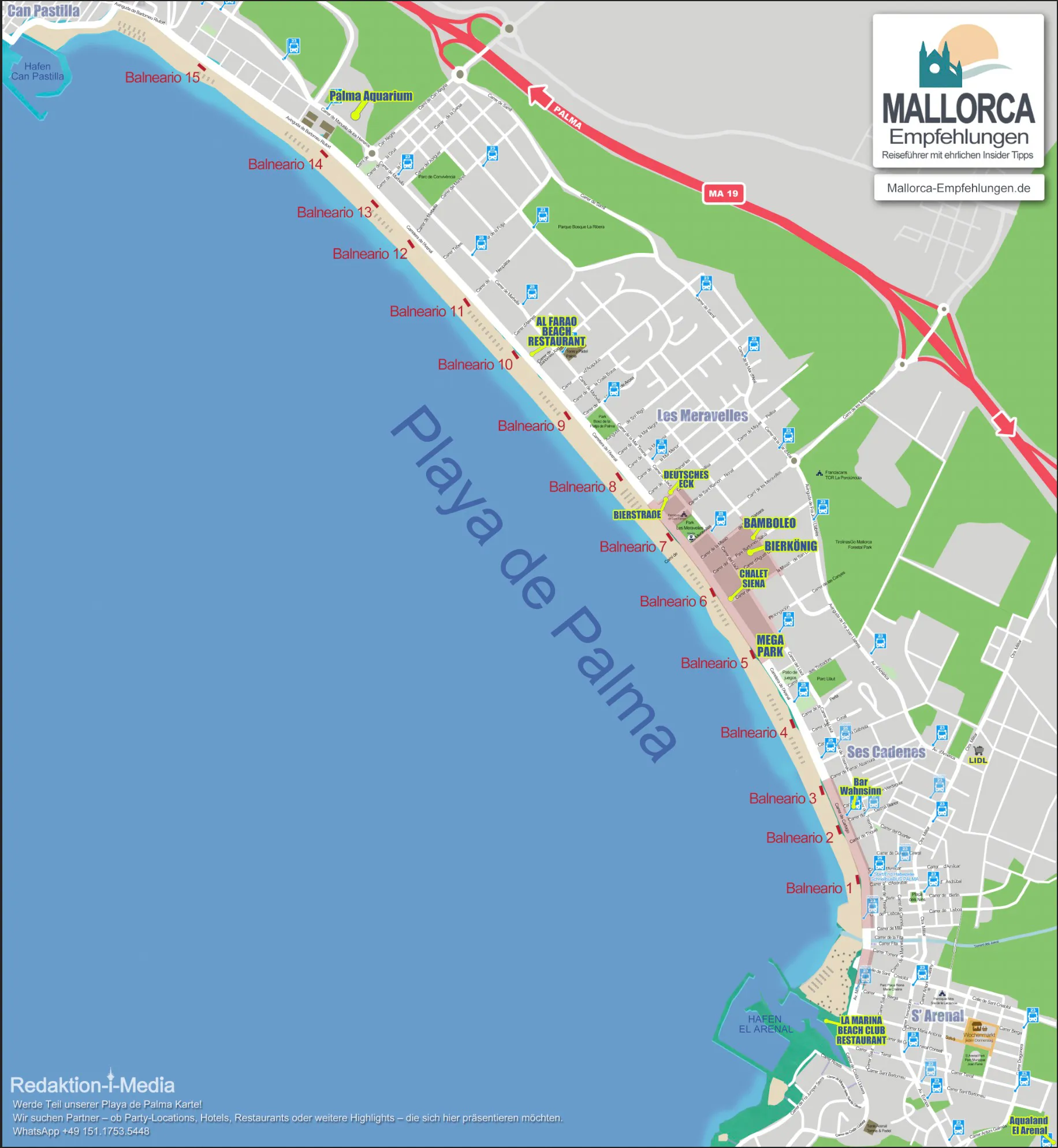 PDF der Übersichtskarte Playa de Palma