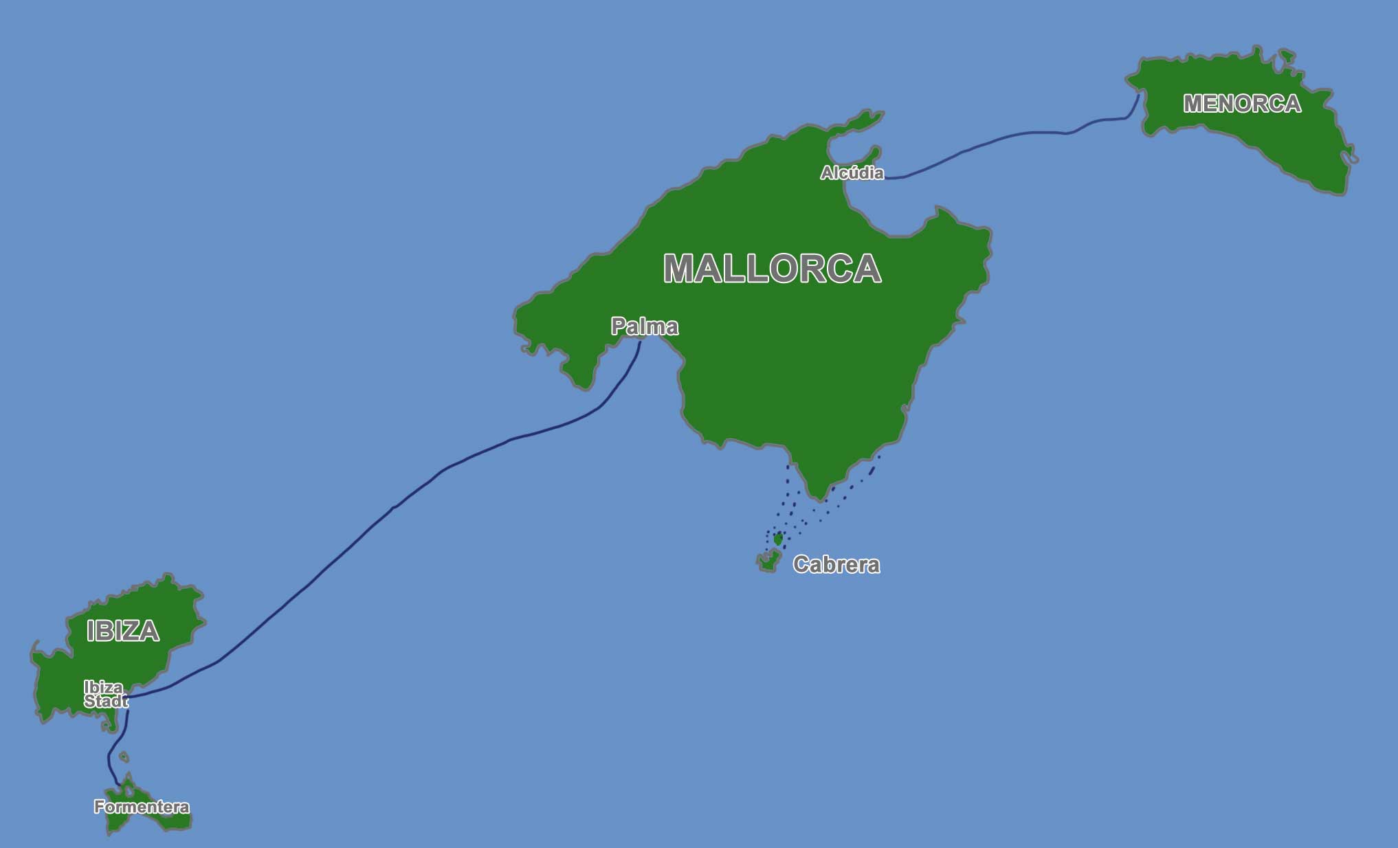Inselhopping Mallorca, Ibiza, Formentera, Menorca und Cabrera
