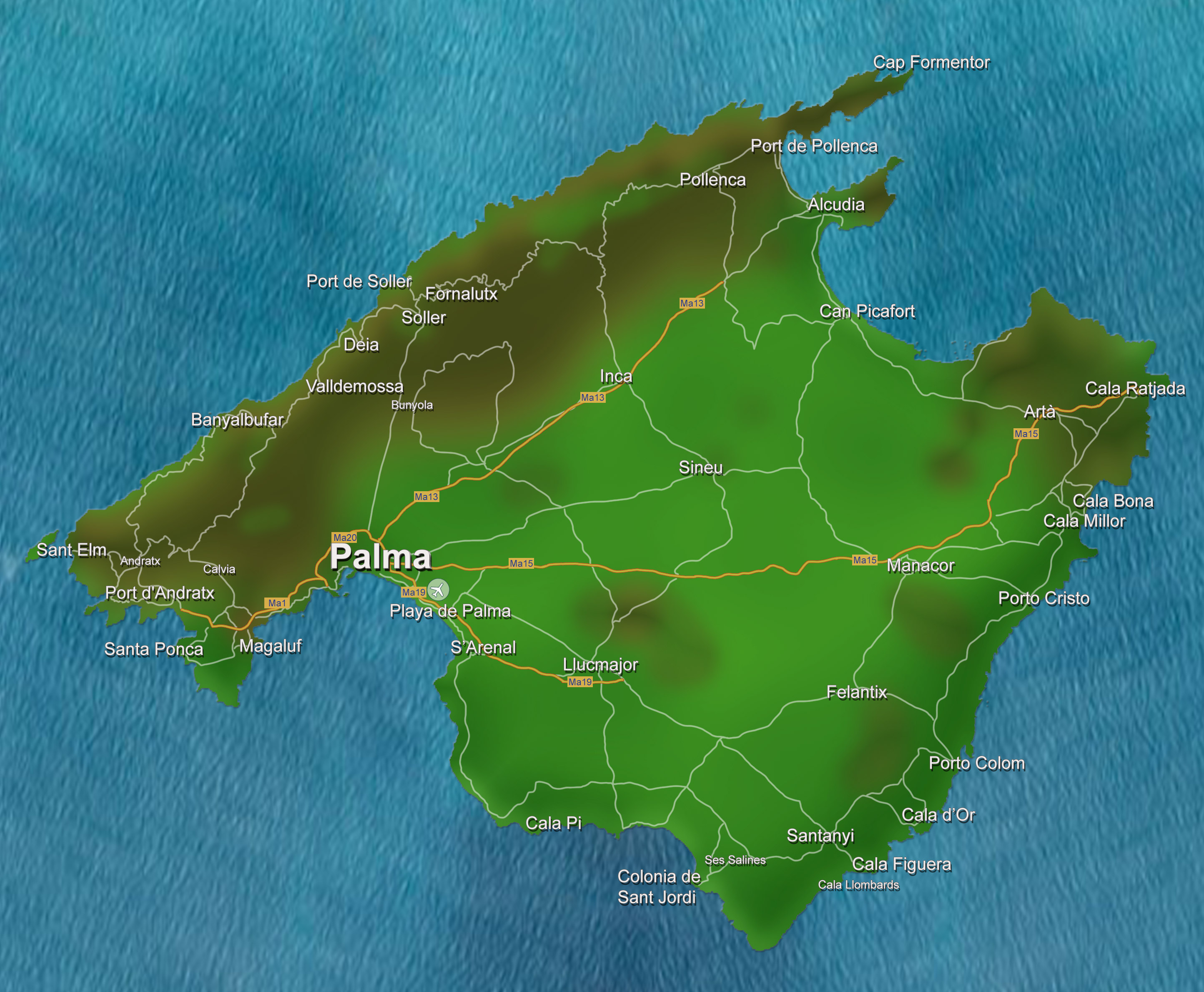 Grafische Karte zu Mallorca