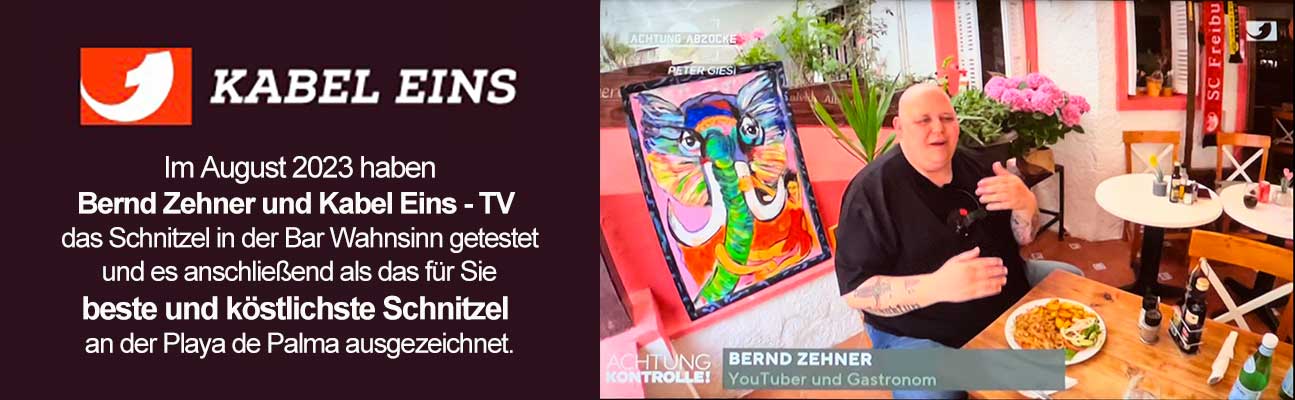 Bernd Zehner und Kabel Eins TV haben das beste Schnitzel an der Playa de Palma gewählt