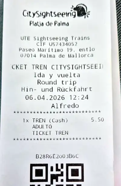 Zugticket Roter Blitz Playa de Palma Mallorca